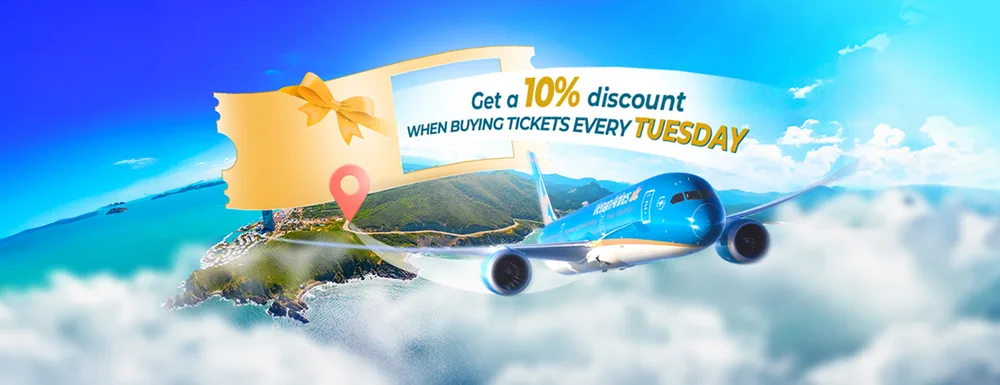 Vietnam Airlines aircraft and Tuesday app discount offer