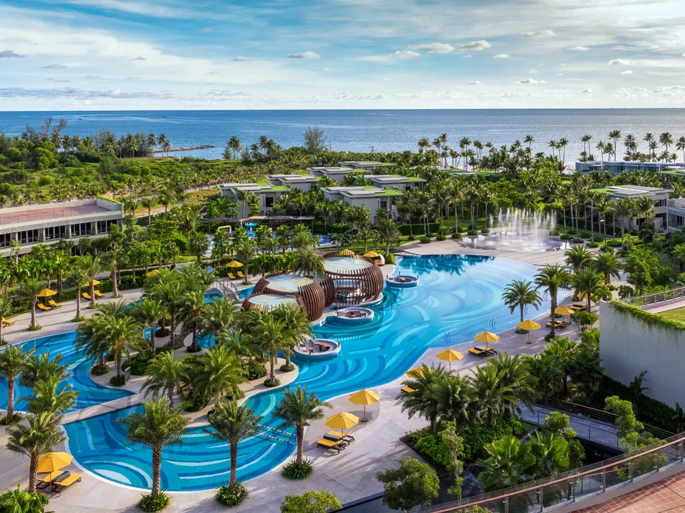Aerial view of the pool at Pullman Phu Quoc Beach Resort