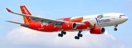 Vietjet Airbus A330 in Vietnam Timeless Charm livery in flight